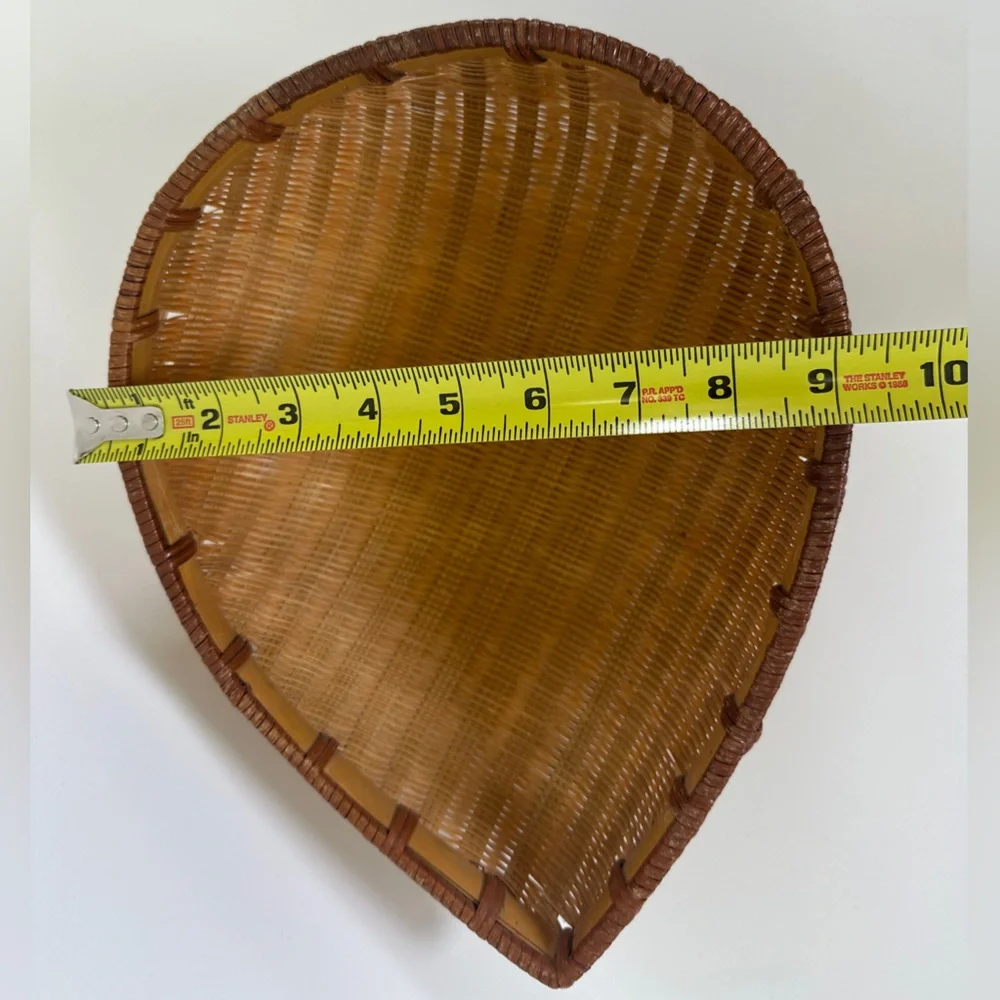 VTG Teardrop Shaped Wicker Woven Basket Decorative Curved Boho Rain‎ Drop